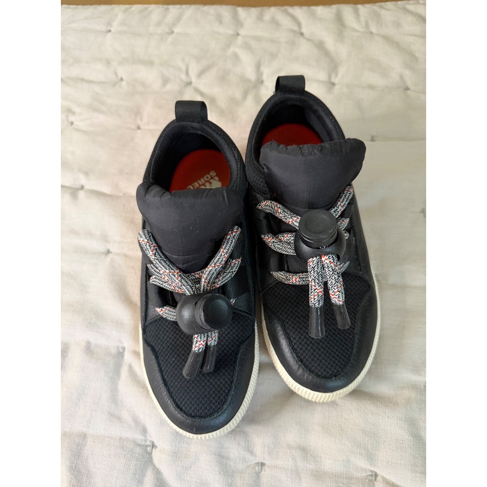 Sorel Out N‎ About III Low Sneakers 6.5 Black Red Sole Leather 
Mesh Breathable